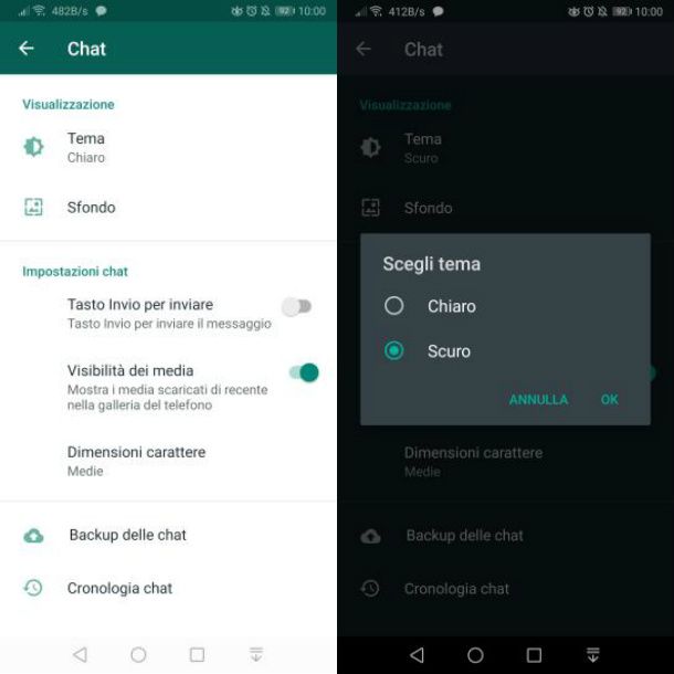 Come mettere la dark mode su WhatsApp per Android
