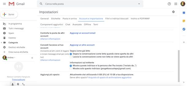 Condividere account Gmail
