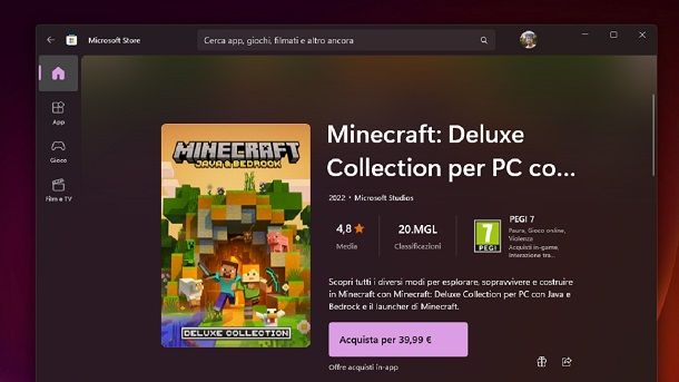 Installare Minecraft Bedrock su PC