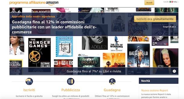 Come affiliarsi ad Amazon da computer