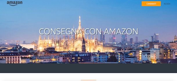 Candidarsi per diventare corriere Amazon