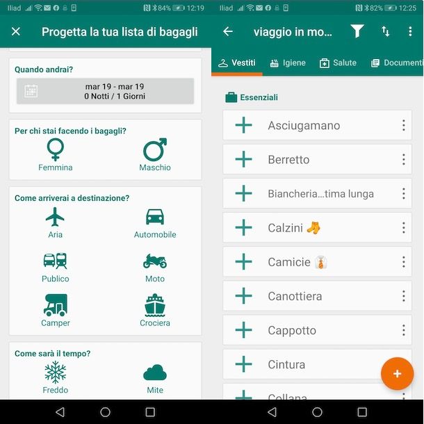 Lista Bagagli da Viaggio