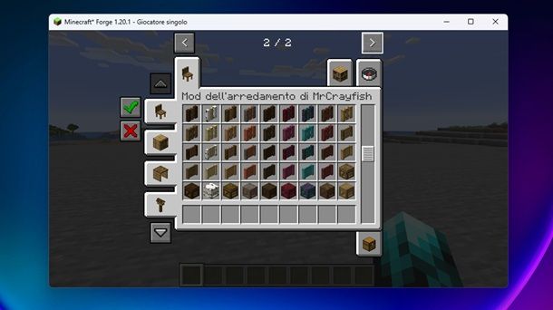 Arredamento mod MrCrayfish Minecraft