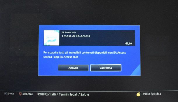 Conferma la sottoscrizione a EA Access e inizia a giocare!