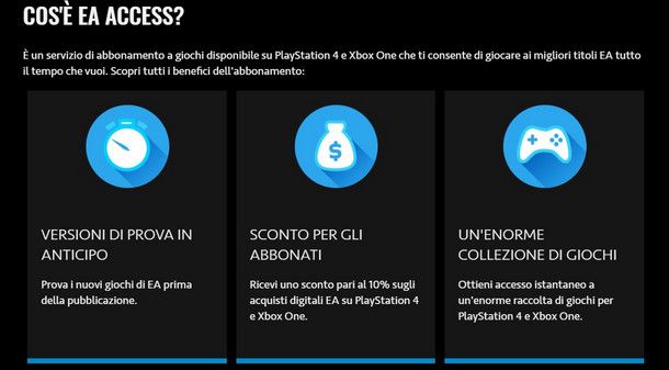 Ecco i vantaggi che ottieni con EA Access
