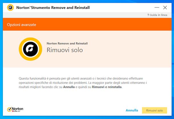Tool di dinstallazione Norton