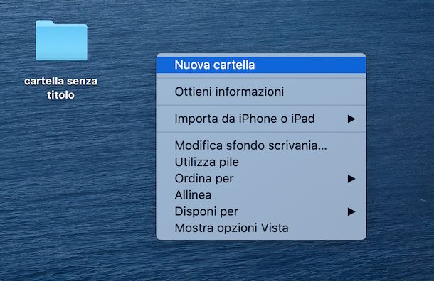 Nuova cartella macOS