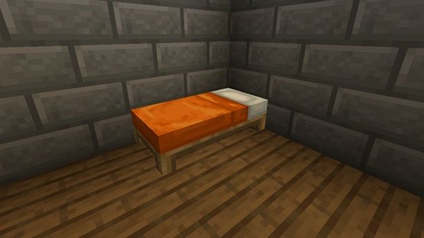 Letto arancione Minecraft