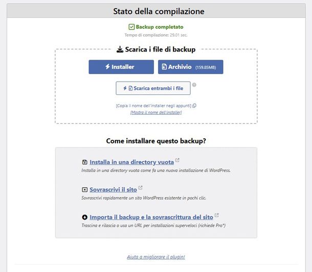 Download backup Duplicator