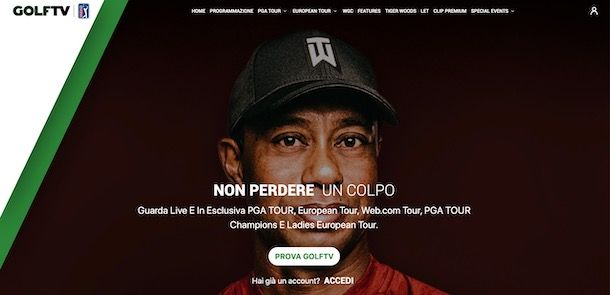 Come vedere GOLFTV da computer