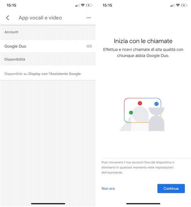 Collegare Google Duo a Google Home