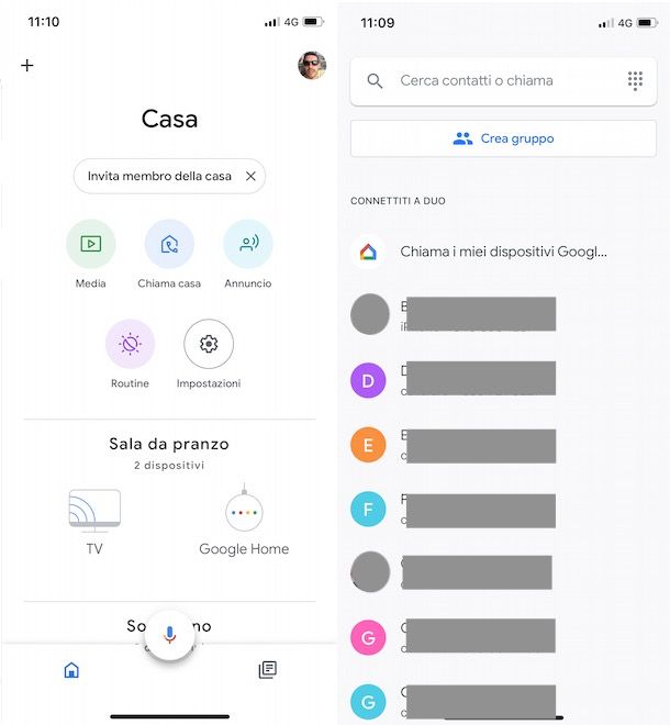 Come chiamare Google Home con Duo