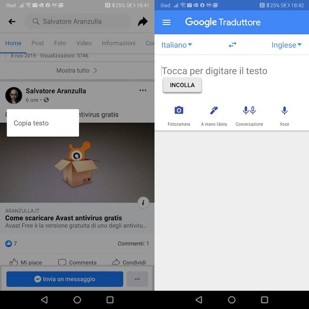 Come usare Google Traduttore su Facebook