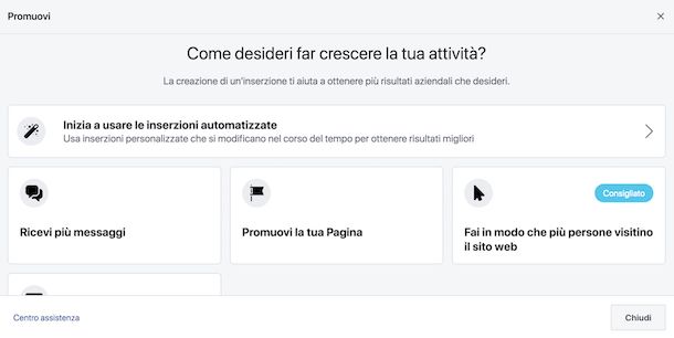 Sponsorizzare i contenuti della pagina Facebook