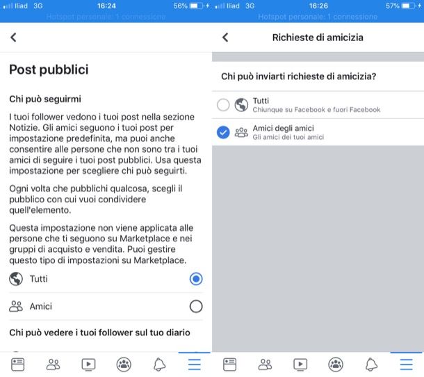 Abilitare il pulsante Segui dal cellulare
