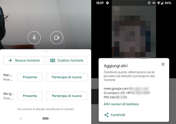 Creare una riunione da cellulare