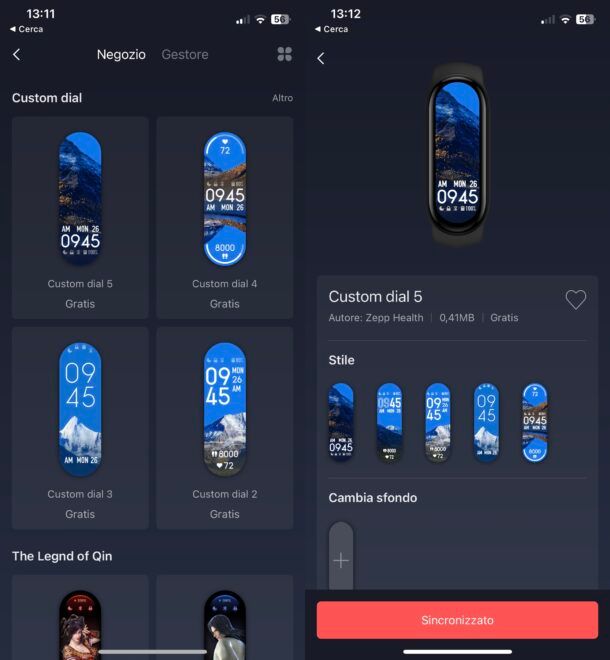 Cambiare sfondo Mi Band