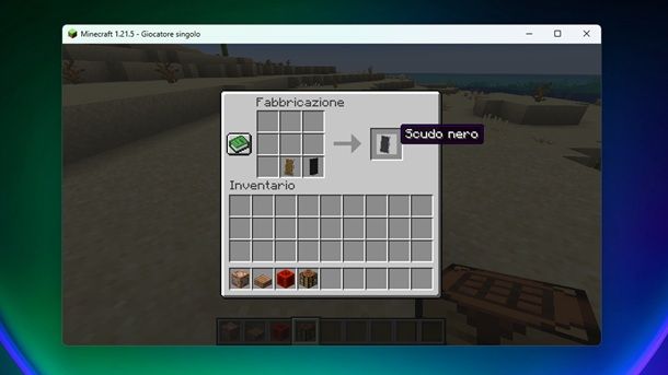 Colorare scudo nero Minecraft