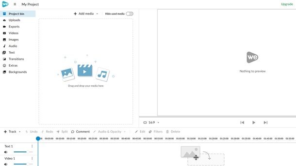 Servizi Web classici per doppiare un personaggio WeVideo