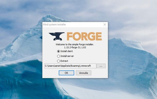 Installa Forge Minecraft