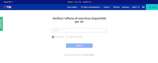 Verifica copertura TIM fisso