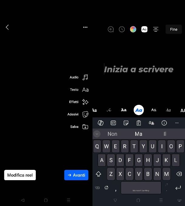 Come scrivere in grassetto su Facebook nei Reels