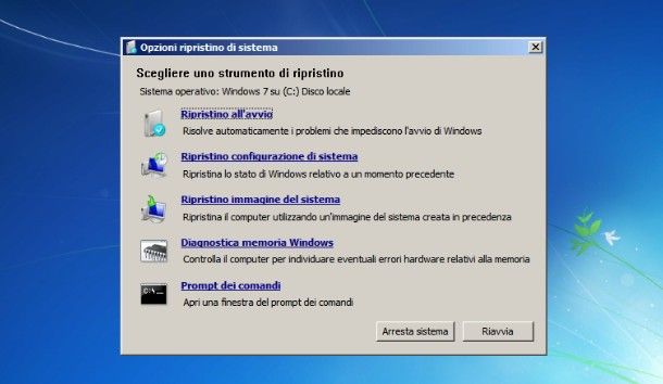 Come resettare Windows 7