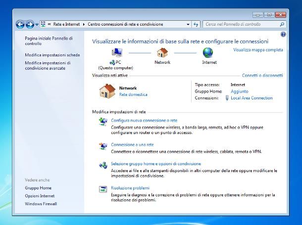 Come configurare rete Ethernet: Windows 7