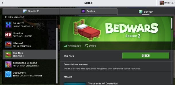 Come accedere alle BedWars su Minecraft PE e Bedrock Edition
