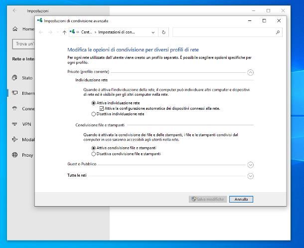 Come configurare rete Ethernet: Windows 10