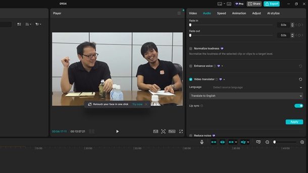CapCut progetto doppiaggio video IA