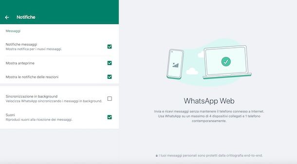 Attivare notifiche WhatsApp Web