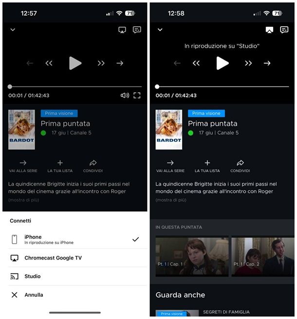 Come vedere Mediaset Infinity con Chromecast