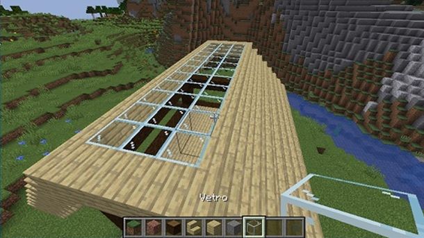 Blocchi di vetro Minecraft tetto