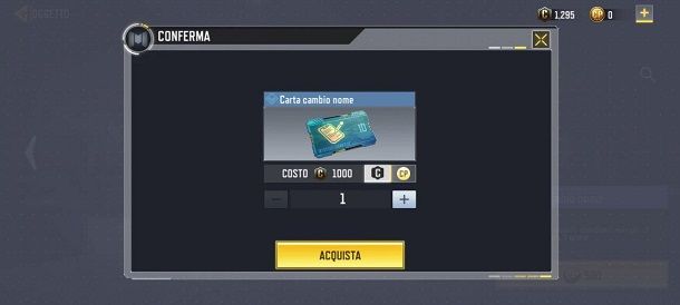 Cambiare nome gratuitamente COD Mobile