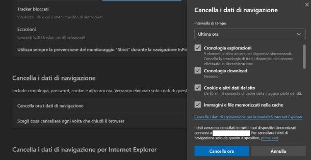 Come eliminare i cookie da Microsoft Edge