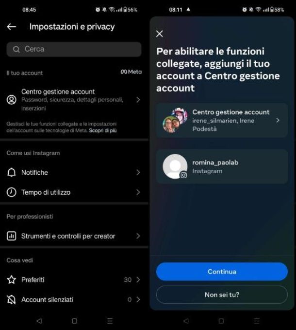 Come collegare due account Instagram