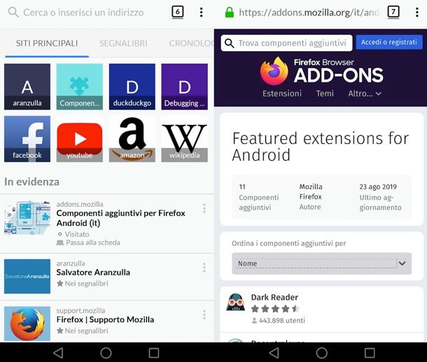 Migliori estensioni Firefox Android