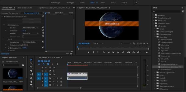 Come stabilizzare un video con Premiere