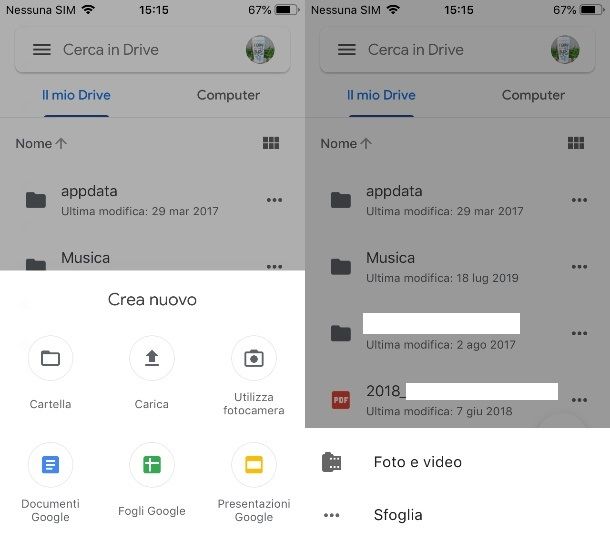 Caricare foto su Google Drive da iPhone