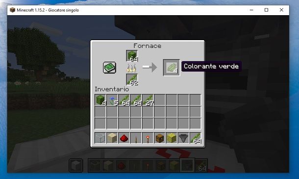 Colorante verde Minecraft