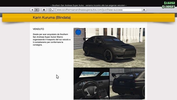 Compra veicolo GTA Online