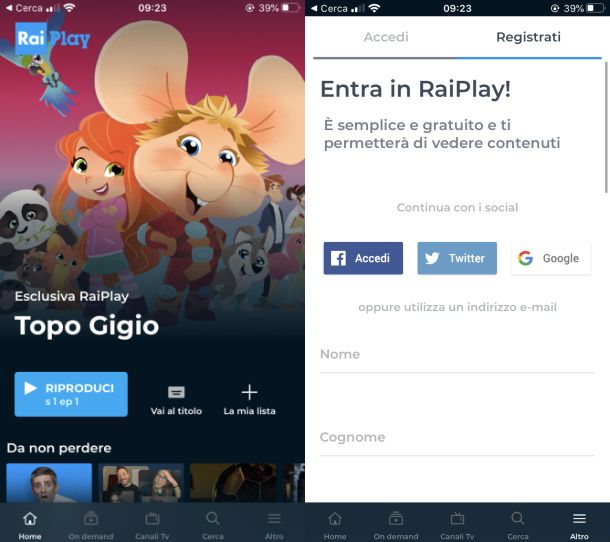 Raiplay app