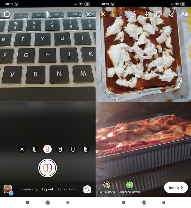 Funzione Layout Instagram