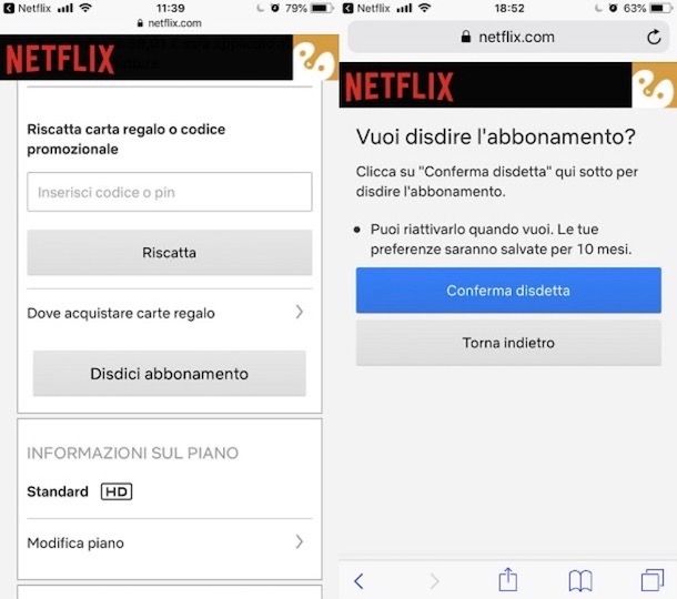 Disdire Netflix 