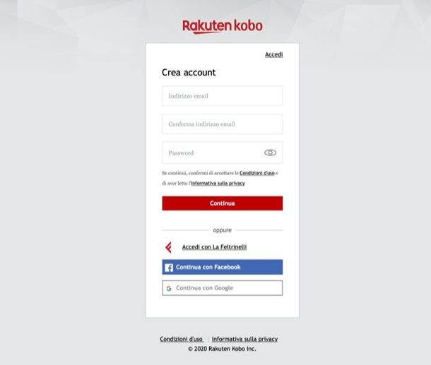 Registrazione Kobo