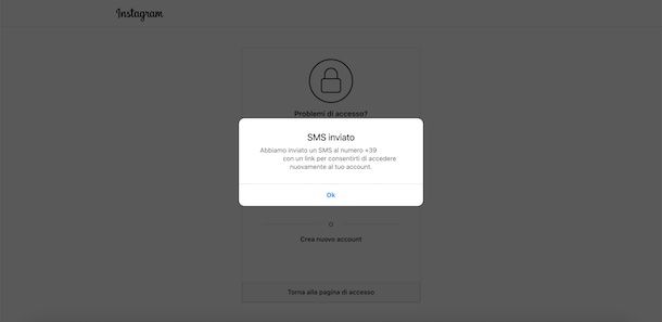 Cambiare password Instagram con numero di cellulare