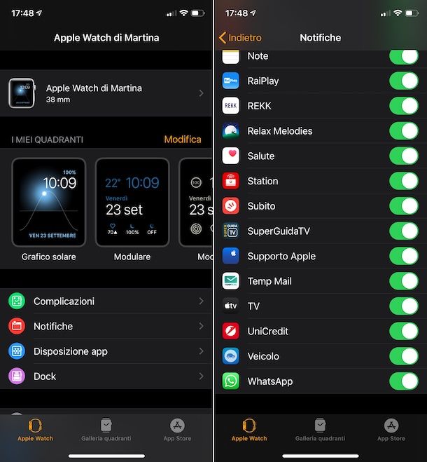 Attivare notifiche WhatsApp Apple Watch