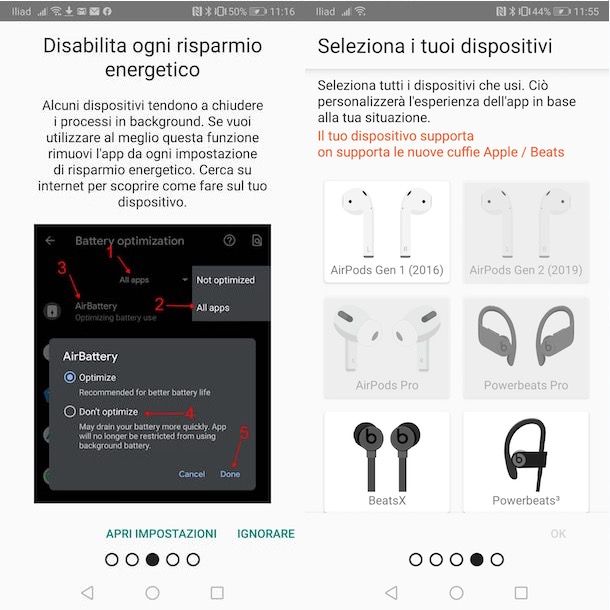 Configurazione AirBattery