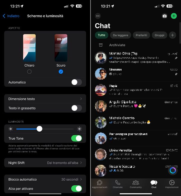 iPhone WhatsApp nero